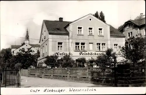 Foto Ak Weesenstein Müglitztal in Sachsen, Café Liebscher