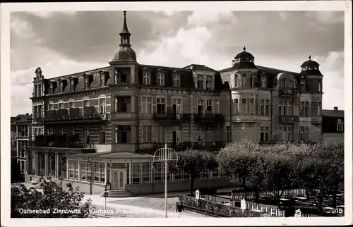 Ak Zinnowitz Usedom, Kurhaus Preussenhof m. Café