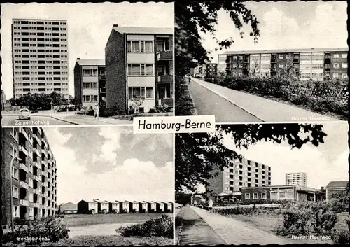 Ak Hamburg Wandsbek Farmsen Berne, Berner Heerweg, Bekassinau, Zamenhofweg