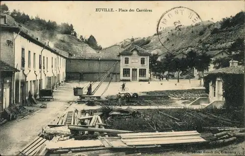 Ak Euville Meuse, Place des Carrieres