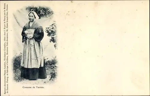 Ak Vannes Morbihan, Frau in bretonischer Tracht