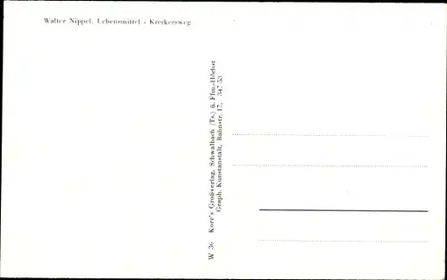 Ak Kreckersweg Wermelskirchen im Bergischen Land, Walter Nippel Lebensmittel