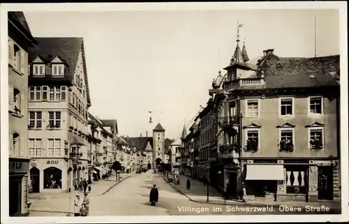 Ak Villingen Schwenningen im Schwarzwald, Obere Straße, Geschäfte
