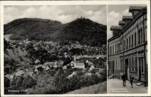 Ak Ramberg in der Pfalz, Gesamtansicht, Jugendherberge St. Albertusheim