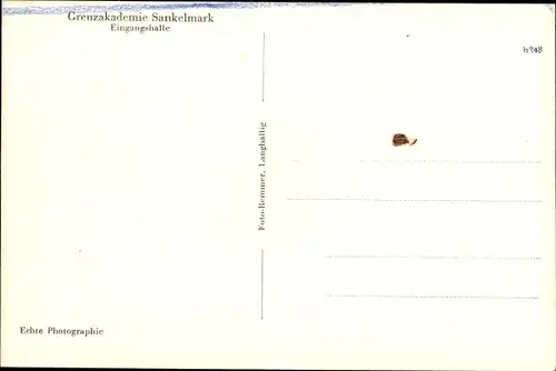 Ak Sankelmark Oeversee in Schleswig Holstein, Eingangshalle der Grenzakademie