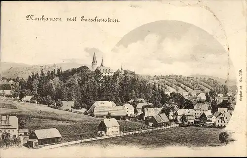 Ak Neuhausen im Erzgebirge, Panorama mit Purschenstein