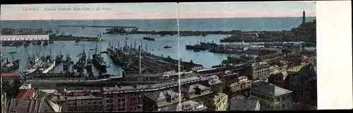 Klapp Ak Genova Genua Liguria, Panorama des Hafens