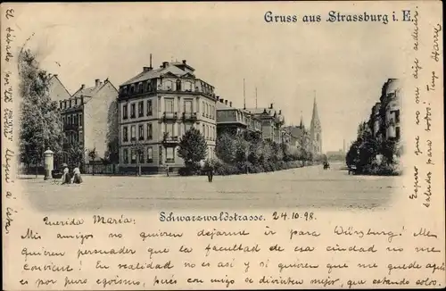 Ak Strasbourg Straßburg Elsass Bas Rhin, Schwarzwaldstraße