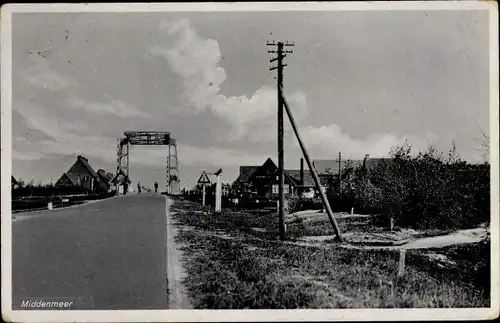 Ak Middenmeer Nordholland, Straat, brug