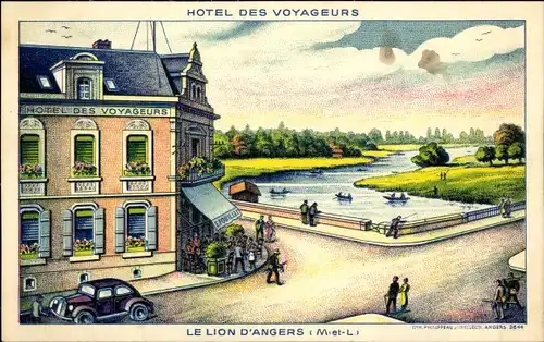 Künstler Ak Le Lion d'Angers Maine et Loire, Hotel des Voyageurs