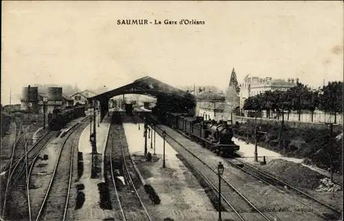 Ak Saumur Maine et Loire, La Gare d'Orleans