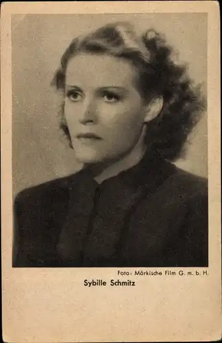 Ak Schauspielerin Sybille Schmitz, Portrait, Locken
