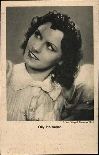 Ak Schauspielerin Olly Holzmann, Portrait
