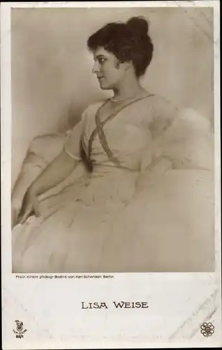 Ak Schauspielerin Lisa Weise, Profilansicht