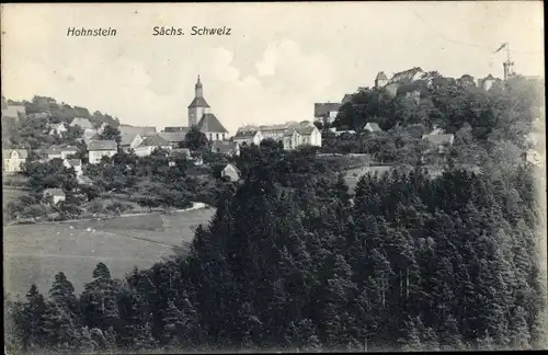 Ak Hohnstein Sächsische Schweiz, Teilansicht