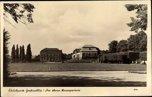 Ak Großsedlitz Heidenau in Sachsen, Schlosspark, Am oberen Rasenparterre