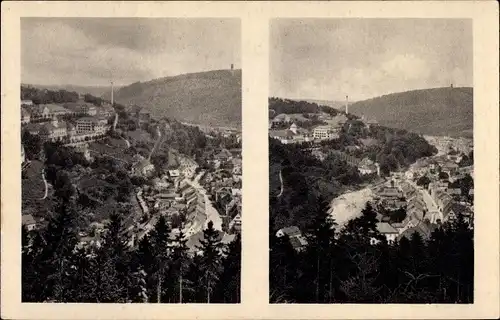 Ak Bad Gottleuba in Sachsen, Der Flußlauf vor und nach dem Unwetter, 1927