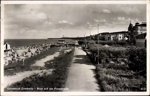 Ak Ostseebad Zinnowitz auf Usedom, Promenade