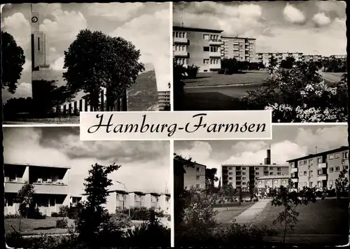 Ak Hamburg Wandsbek Farmsen, Teilansichten des Bezirks