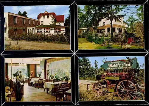 Ak Bendestorf am Kleckerwald in Niedersachsen, Restaurant Waldfrieden, Aussen- und Innenansicht