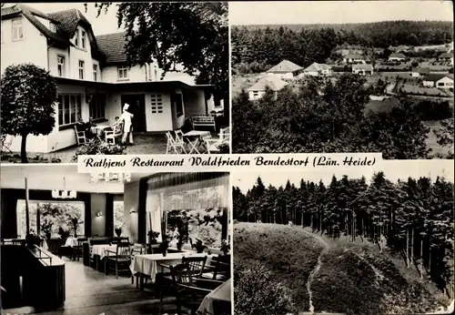 Ak Bendestorf am Kleckerwald in Niedersachsen, Ratjen's Gasthaus Waldfrieden, Ort, Wald