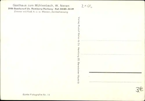 Ak Bendestorf am Kleckerwald, Gasthaus zum Mühlenbach, Wassermühle, Schwäne auf dem See