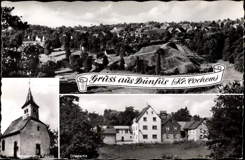 Ak Dünfus an der Mosel, Kapelle, Ortspartie, Panorama