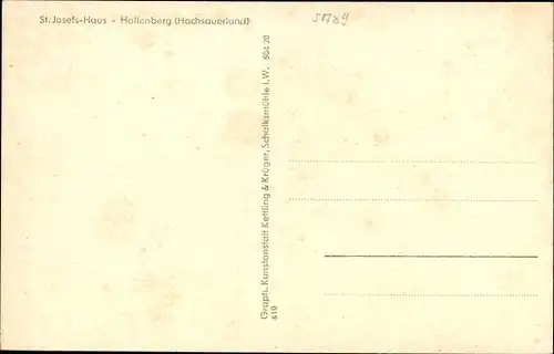 Ak Hallenberg im Sauerland, St. Josefs Haus, Inneres