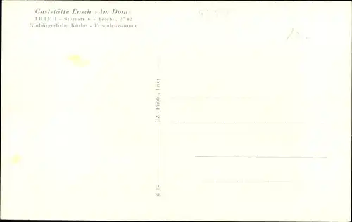 Wappen Ak Trier in Rheinland Pfalz, Gaststätte Ensch Am Dom, Sternstraße 6