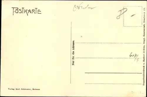 Künstler Ak Meißen in Sachsen, Gemälde, Wappen, Stadt, Mappe