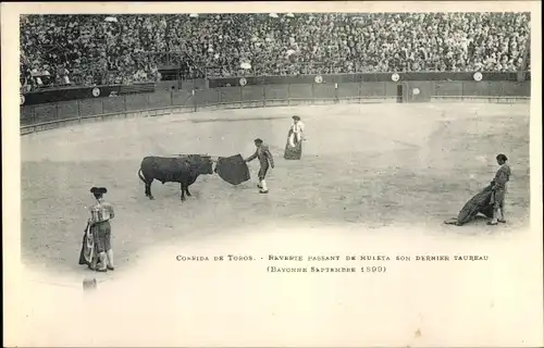 Ak Bayonne Pyrénées Atlantiques, Corrida de Toros, Septembre 1899