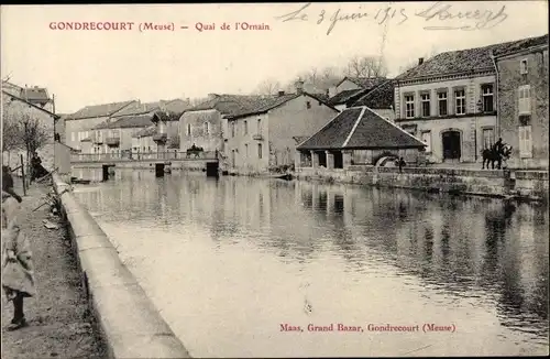Ak Gondrecourt Meuse, Quai de l'Ornain