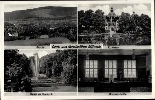 Ak Polanica Zdrój Bad Altheide Schlesien, Brunnenhalle, Kurpark, Kurhaus