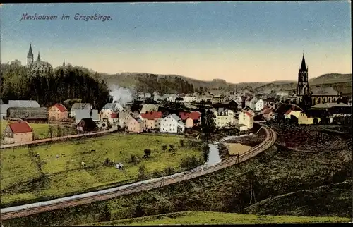 Ak Neuhausen im Erzgebirge, Panorama