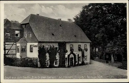 Ak Neuhausen im Erzgebirge, Gasthaus zum grünen Gericht