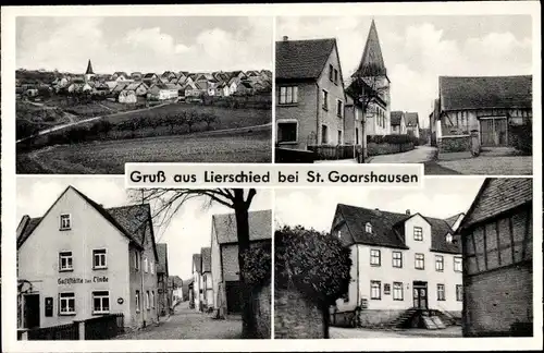 Ak Lierschied bei St. Goarshausen, Panorama, Gemischtwarengeschäft