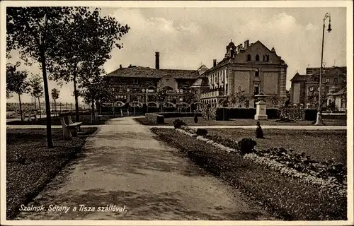 Ak Szolnok Sollnock Ungarn, Setany a Tisza szalloval