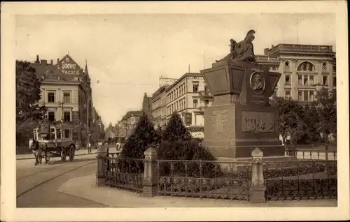 Ak Wrocław Breslau Schlesien, Tauentzien Denkmal