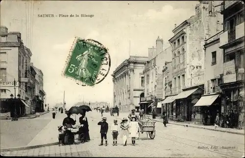 Ak Saumur Maine et Loire, Place de la Bilange