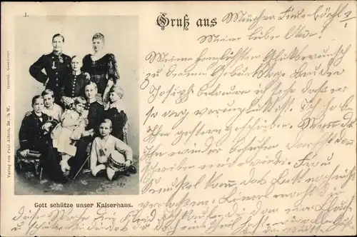 Ak Deutsches Kaiserhaus unter Kaiser Wilhelm II., Kaiserin Auguste Viktoria, Prinzen, Prinzessin