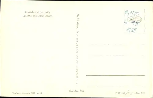 Ak Dresden Loschwitz, Luisenhof mit Standseilbahn