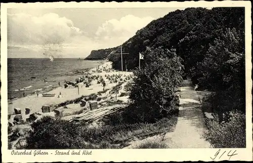 Ak Ostseebad Göhren auf Rügen, Strand, Hövt