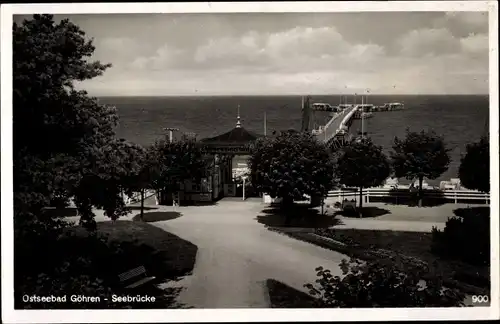Ak Ostseebad Göhren auf Rügen, Blick zur Seebrücke