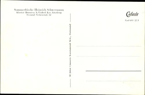 Ak Sundern im Hochsauerlandkreis, Kloster Brunnen, Gasthaus Heinrich Schwermann