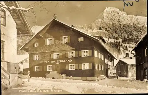 Ak Rubi Oberstdorf Bayern, Pension Bergland, Winter