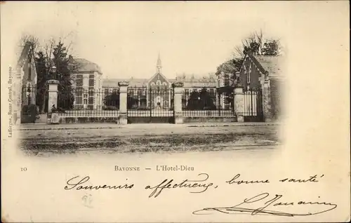 Ak Bayonne Pyrénées Atlantiques, L'Hotel Dieu