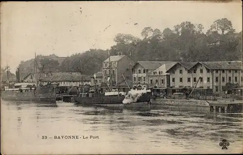 Ak Bayonne Pyrénées Atlantiques, Le Port