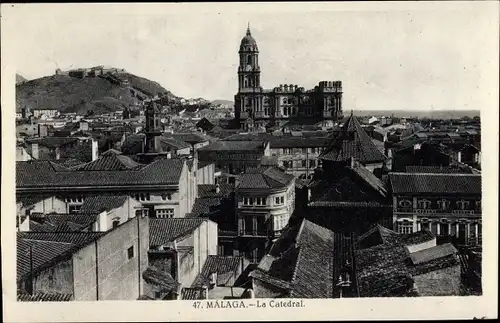 Ak Málaga Andalusien Spanien, Le Catedral