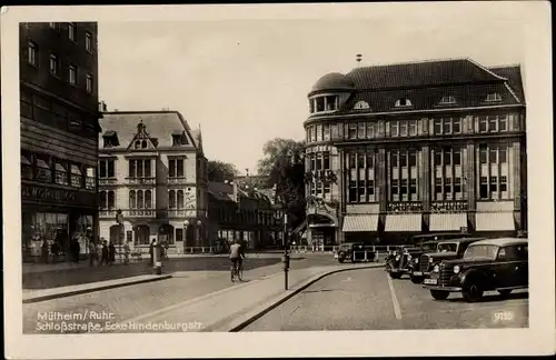 Ak Mülheim an der Ruhr, Schloßstraße, Ecke Hindenburgstraße