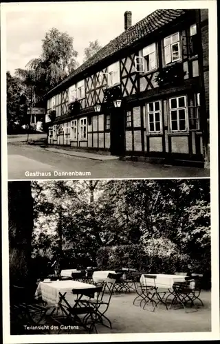 Ak Liebenburg am Harz Niedersachsen, Gasthaus Dannenbaum, Garten